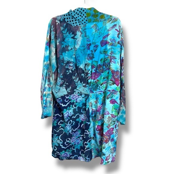 URU Hand Dyed Floral Cover Up Cardigan Made in the USA One Size - Picture 7 of 7